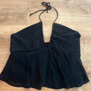 Wild Fable Black Halter Crop Top M